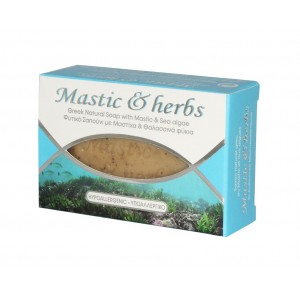 Mastic & herbs soap with sea algae 